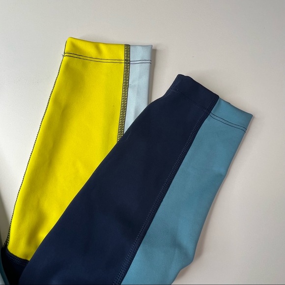 NIKE Blue & Yellow Colorblock Leggings, Mid Rise, Multiple Sizes, NWT!! - Picture 7 of 11